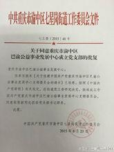 關於同意巴渝公益成立黨支部的批文