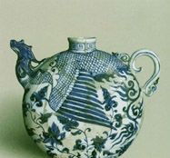 青花鳳首扁壺 青花鳳首扁壺