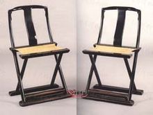 清黑漆交椅一對 清黑漆交椅一對