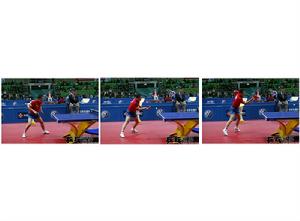 反手側切弧圈球 反手側切弧圈球