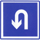 表示允許掉頭。此標誌設在允許機動車掉頭路段的起點和路口以前適當位置。