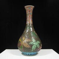 清瓷胎琺華楓葉紋玉壺春瓶 清瓷胎琺華楓葉紋玉壺春瓶