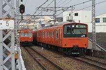 大阪環狀線通勤電車 右：201系 / 左：103系