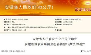 安徽省地表水斷面生態補償暫行辦法 安徽省地表水斷面生態補償暫行辦法