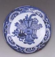 清康熙景德鎮窯青花博古圖罐蓋 清康熙景德鎮窯青花博古圖罐蓋