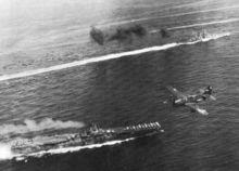 1945年4月阿拉斯加號與無畏號航空母艦