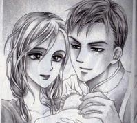 年輕的真澄和理紗，懷中的孩子是小真!