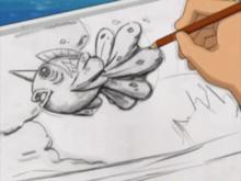 小建對金魚王的速寫