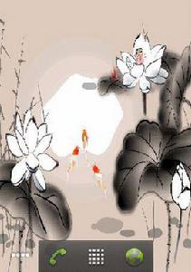 水墨荷塘鯉魚 水墨荷塘鯉魚