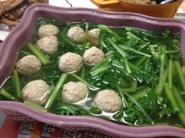 小白菜丸子湯 小白菜丸子湯