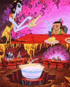 蛇精連連勸酒，終於灌倒水火二娃