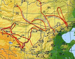 漢武帝與匈奴戰爭示意圖