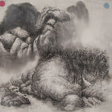 山水: 清人筆意;75&times;75cm