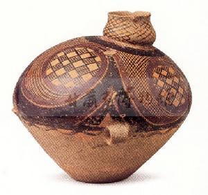 圓圈格線紋鳥形彩陶壺 圓圈格線紋鳥形彩陶壺