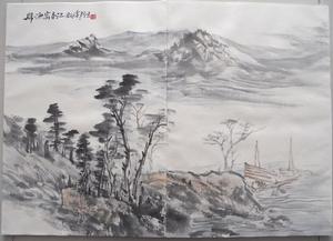 畫作:歸漁富春江作者:潘新生尺寸：64*45