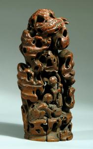 竹根雕和合二仙