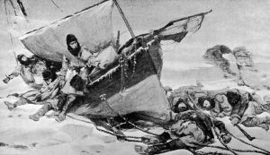 1847年畫家W Turner Smith對富蘭克林船隊遇難的描繪