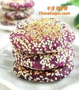 香煎芝麻紫薯餅 香煎芝麻紫薯餅
