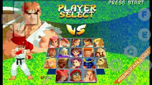 Android模擬器遊戲《街頭霸王2》人物選擇　