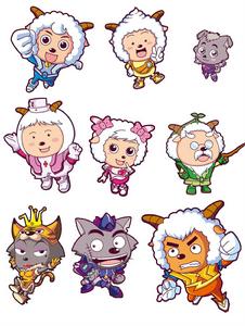 喜羊羊與灰太狼之喜氣羊羊過蛇年人物集合圖