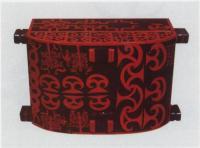 戰國黑漆朱繪扶桑弋射紋匫