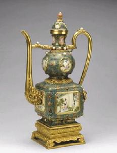 金胎畫琺瑯執壺 金胎畫琺瑯執壺