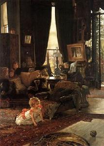 藏貓貓[雅姆·蒂索創作的帆布油畫]