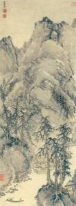 張宏《溪山古寺圖》