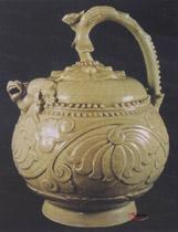 耀州窯青釉刻花倒灌壺 耀州窯青釉刻花倒灌壺