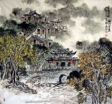 常家大院-譚翃晶國畫作品