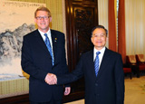 （圖）芬蘭總理萬哈寧與中國國務院總理溫家