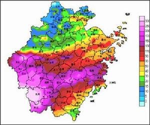 6月17日00時-21日08時浙江累計雨量