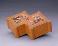 清文竹嵌螺鈿方勝式盒