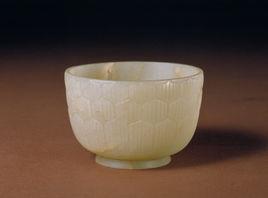 白玉蓮瓣紋碗 白玉蓮瓣紋碗