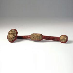 雕漆鑲銅人物紋如意