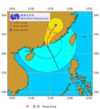 香港天文台預測路徑圖