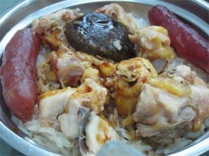 臘腸蒸雞 臘腸蒸雞