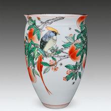 戴玉梅150件古彩花鳥瓷瓶