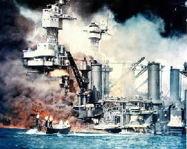 珍珠港事件1941年12月7日美艦被炸後的資料照片