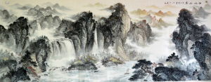 方人也巨幅《江山如畫》已入選中國郵冊作品