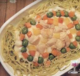 白汁雞粒菠菜面 白汁雞粒菠菜面