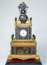 銅鍍金嵌琺瑯葫蘆頂漁樵耕讀鍾