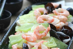 山藥青筍炒北極甜蝦 山藥青筍炒北極甜蝦