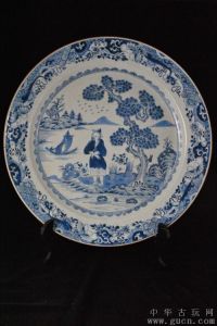 青花樵夫圖盤 青花樵夫圖盤