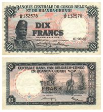 比屬剛果 10法郎 1958