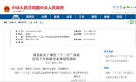 “十三五”深化醫藥衛生體制改革規劃 “十三五”深化醫藥衛生體制改革規劃