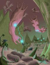 與飛天水螅戰鬥的伊斯一族