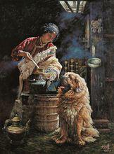 畫家林躍作品《草原情思·相伴》