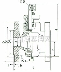 法蘭直通二通不鏽鋼旋塞閥 外形尺寸圖