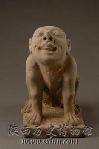 西魏彩繪人面鎮墓獸 西魏彩繪人面鎮墓獸